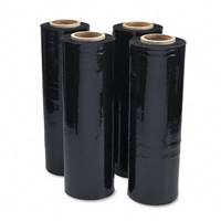 12 x Rolls of Black Pallet Stretch Shrink Wrap 400mm, 17mu